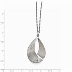 Leslie's Sterling Silver Radiant Esse RH-plat Polish/Textured Pendant QLF607