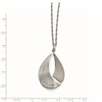 Leslie's Sterling Silver Radiant Esse RH-plat Polish/Textured Pendant QLF607