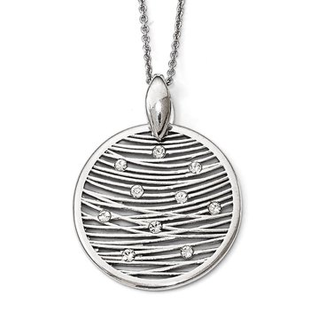 Sterling Silver RH-plated Polished Preciosa Crystal Pendant QLF638