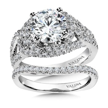 Diamond Engagement Ring with Side Stones R9882W