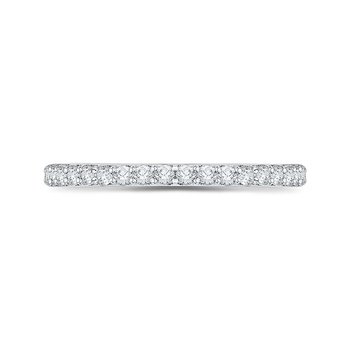 Round Diamond Half-Eternity Wedding Band with Euro Shank In 14K White Gold CA0039B-37W