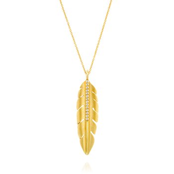Handcrafted Feather Diamond Necklace 4167
