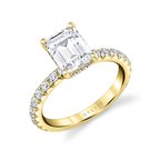 Sylvie Round Cut Classic Wide Band Engagement Ring - Malencia S2993