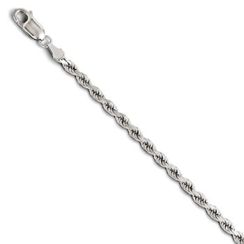 14K White Gold 3mm Diamond- cut Rope Chain 7062