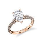 Sylvie Pear Shape Hidden Halo Pave Engagement Ring - Peighton S2433