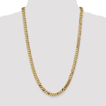14K 7.25mm Flat Beveled Curb Chain 1236