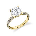 Sylvie Pear Shape Hidden Halo Pave Engagement Ring - Peighton S2433