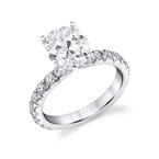 Sylvie Round Cut Classic Wide Band Engagement Ring - Marlise S2793
