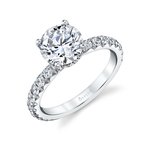 Sylvie Round Cut Classic Wide Band Engagement Ring - Malencia S2993