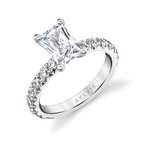 Sylvie Round Cut Classic Wide Band Engagement Ring - Marlise S2793
