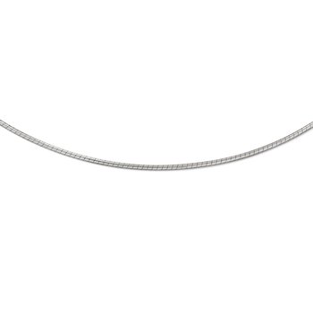 14K White Gold 1.2mm Detachable Clasp Omega Necklace 2783