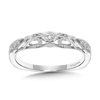 Vintage Milgrain & Filigree Accented Diamond Wedding Band R1164BW
