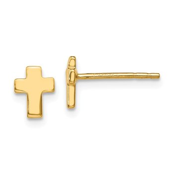14K Polished Cross Post Earrings LE1103
