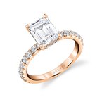 Sylvie Round Cut Classic Wide Band Engagement Ring - Malencia S2993