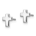 Leslie's 14K White Gold Polished Cross Post Earrings LE1108