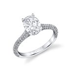 Sylvie Pear Shape Hidden Halo Pave Engagement Ring - Peighton S2433