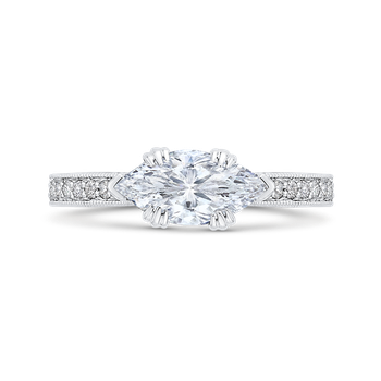 14K Two-Tone Gold Marquise Diamond Engagement Ring (Semi-Mount) CAQ0430EH-37WY-1.00